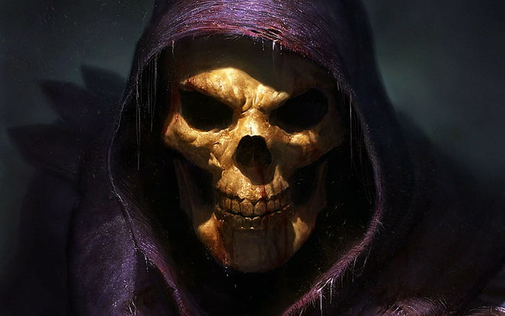 skeletor fantasy art skull grim reaper he man spooky, HD wallpaper