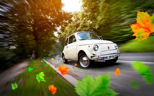 Fiat Tua Cantik 500, Fiat 500, Fiat tua, mobil klasik, mobil vintage, keren, Wallpaper HD HD wallpaper