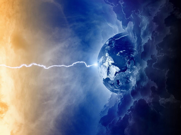 Ruang Akhir Dunia-Alam Semesta HD Desktop Wal .., ilustrasi planet biru, Wallpaper HD