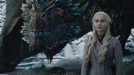 Programa de televisión, Juego de tronos, Daenerys Targaryen, Drogon (Juego de tronos), Emilia Clarke, Fondo de pantalla HD HD wallpaper