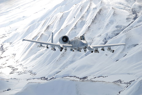 white airplane, a10 thunderbolt, aircraft, military, vehicle, Fairchild A-10 Thunderbolt II, HD wallpaper HD wallpaper
