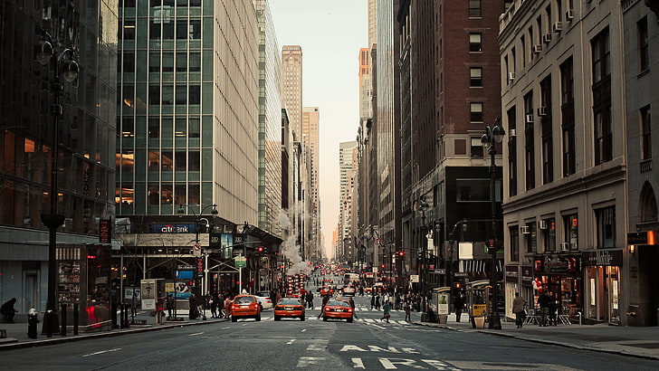 Manhattan, Stadt, New York City, Metropole, USA, Straße, im Stadtzentrum gelegen, HD-Hintergrundbild