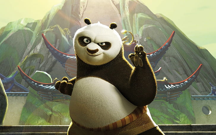 Kung Fu, Panda, Dreamworks, Animation, Kunst, niedlich, HD-Hintergrundbild