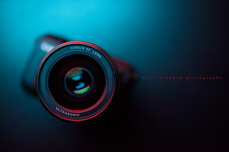 schwarzes Canon Objektiv, Foto, Kamera, Objektiv, Canon, HD-Hintergrundbild HD wallpaper