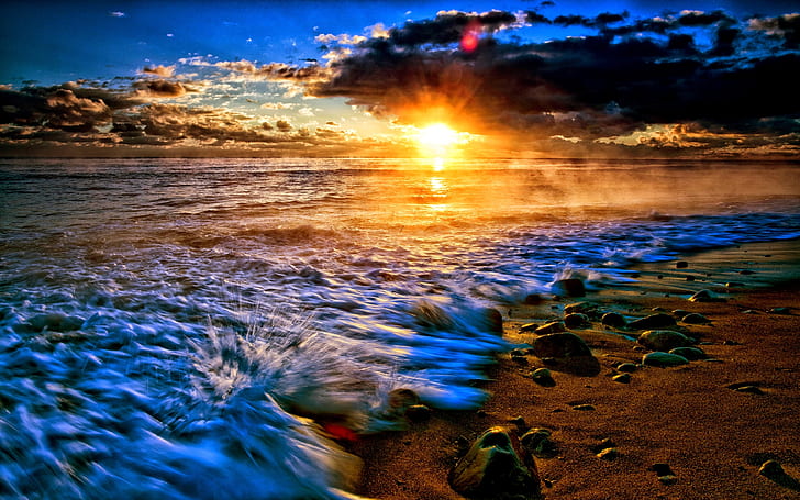 Coastal Sunrise Desktop Bakgrundsbild 2560 × 1600 Sunrise, HD tapet