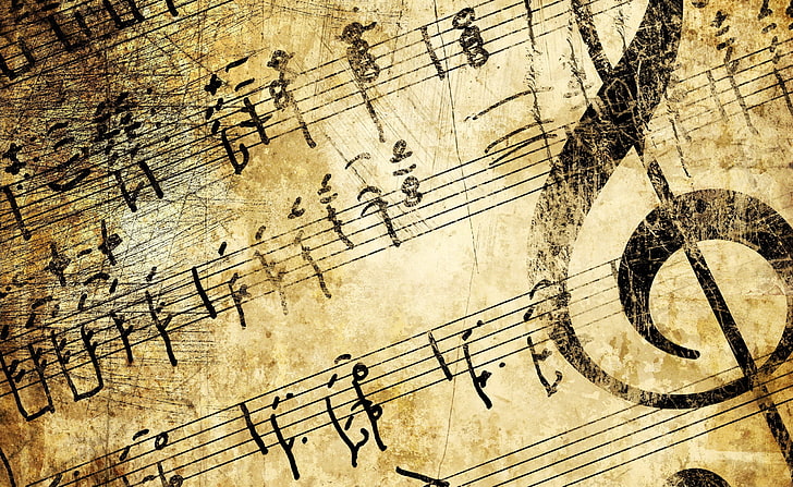 Old Music Score, black and white music notes, Music, Score, HD wallpaper
