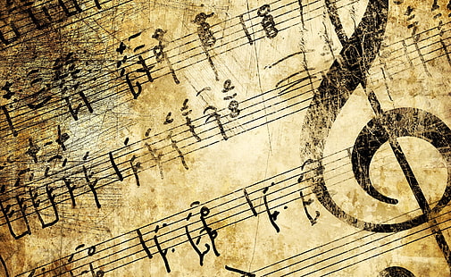 Old Music Score, note musicali in bianco e nero, Music, Score, Sfondo HD HD wallpaper