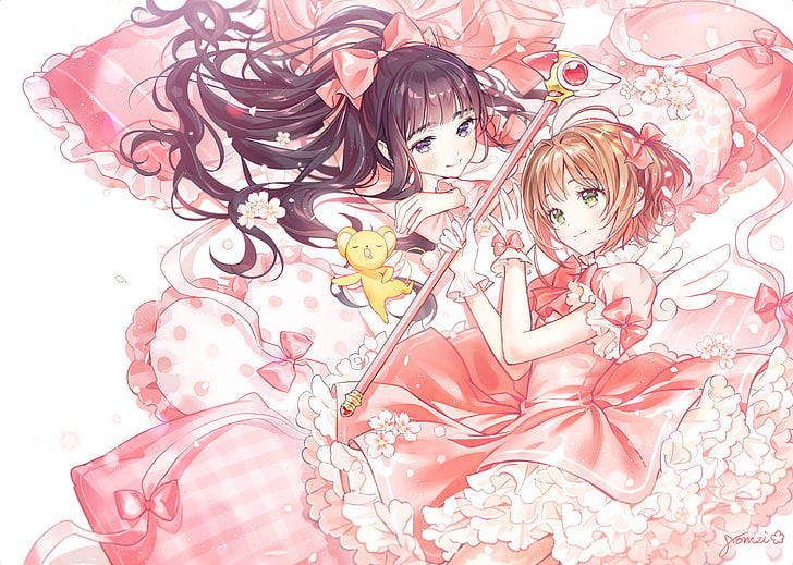 Anime, CardCaptor Sakura, Keroberos (CardCaptor Sakura), Sakura Kinomoto, Tomoyo Daidouji, HD-Hintergrundbild