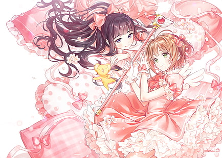 Anime, Cardcaptor Sakura, Keroberos (Capteur de carte Sakura), Sakura Kinomoto, Tomoyo Daidouji, Fond d'écran HD HD wallpaper