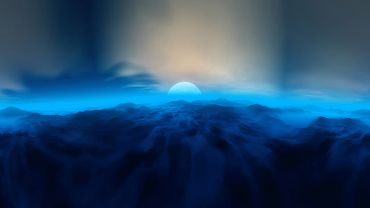 Blauer Horizont 4K, Blau, Horizont, HD-Hintergrundbild