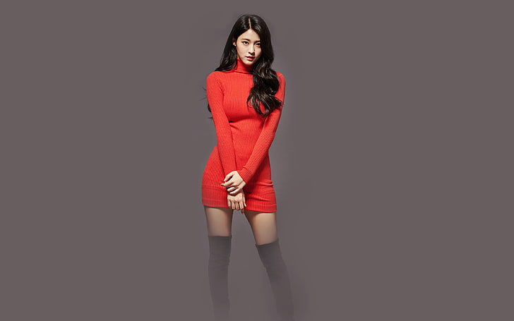 kpop, seolhyun, aoa, rojo, lindo, música, Fondo de pantalla HD