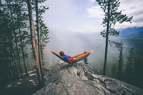 relaxing, hammocks, vacation, landscape, HD wallpaper HD wallpaper