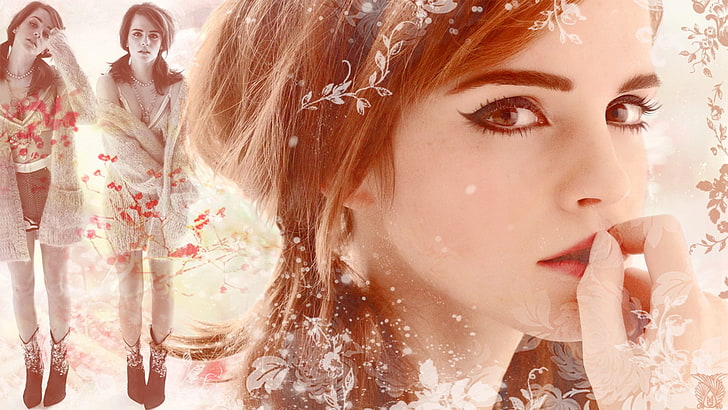 Emma Watson, Emma Watson, kolaż, aktorka, Tapety HD