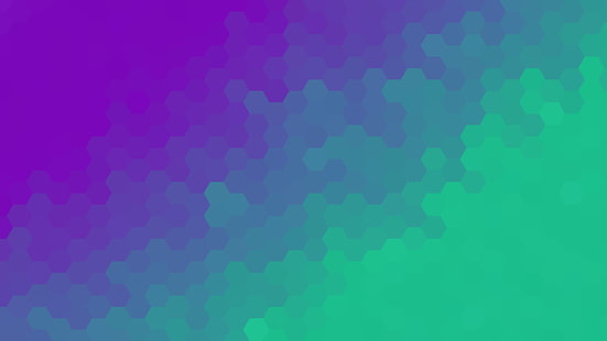 abstrato, hexágono, azul, verde, roxo, HD papel de parede HD wallpaper