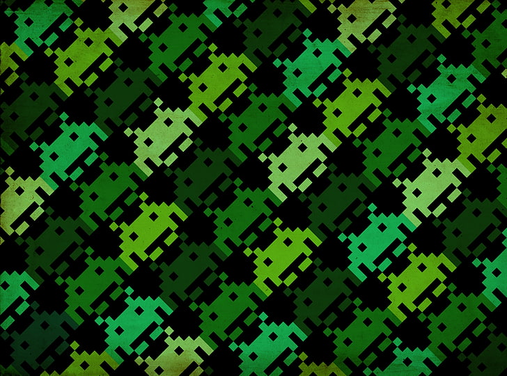 Space Invaders, Green Creeper, Games, Other Games, HD wallpaper