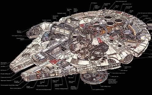 Star Wars Millennium Falcon, Millennium Falcon, Guerra nas Estrelas, nave espacial, ficção científica, HD papel de parede HD wallpaper