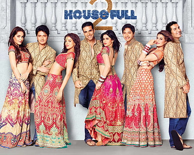 Housefull 2 ​​Movies, House Full 2 ​​poster, Movies, Bollywood Movies, bollywood, 2012, Fondo de pantalla HD HD wallpaper