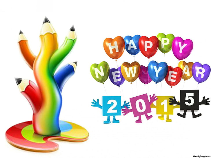 happy new year 2015 cartoon, new year 2015, 2015, holiday, HD wallpaper