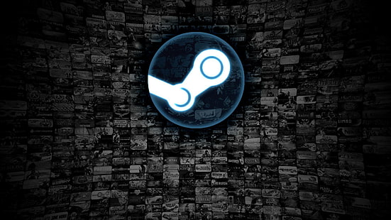 Steam Logo HD, video games, logo, steam, HD wallpaper HD wallpaper