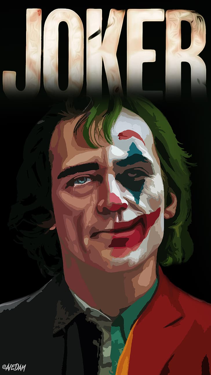 Joker (2019 Movie), Joker, Joaquin Phoenix, DC Universe, vettoriale, Sfondo HD, sfondo telefono