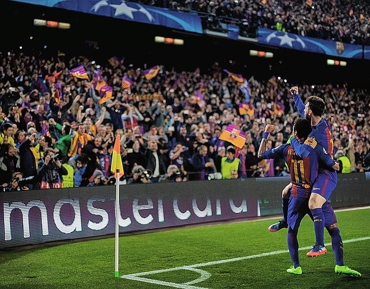 FC Barcelona, ​​kluby piłkarskie, piłka nożna, Lionel Messi, Neymar, Neymar JR., Camp Nou, Tapety HD