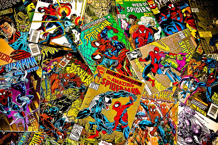 comic book collection, colors, comics, disorder, covers, magazines, HD wallpaper