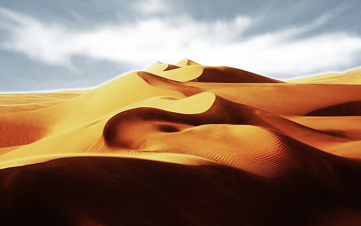 deserto, paisagem, duna, natureza, dunas, HD papel de parede