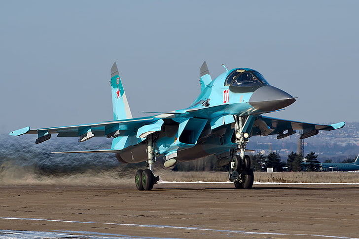 Fuerza aérea rusa, Sukhoi Su-34, guerra, Fondo de pantalla HD