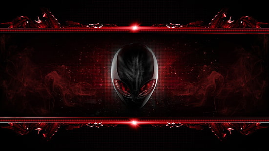 красная и черная маска цифровые обои, глаза, красная, голова, бренд, инопланетянин, инопланетянин, HD обои HD wallpaper