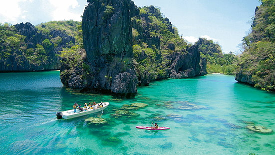 Jezioro Kayangan, Wyspy Coron, Palawan, Filipiny, Tapety HD HD wallpaper