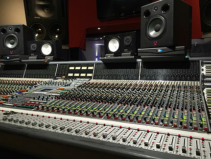 trilhas de áudio, console de mixagem, música, som, engenheiro de som, estúdio, volume, HD papel de parede HD wallpaper