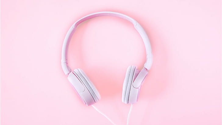 Auriculares, rosa, blanco, Fondo de pantalla HD | Wallpaperbetter