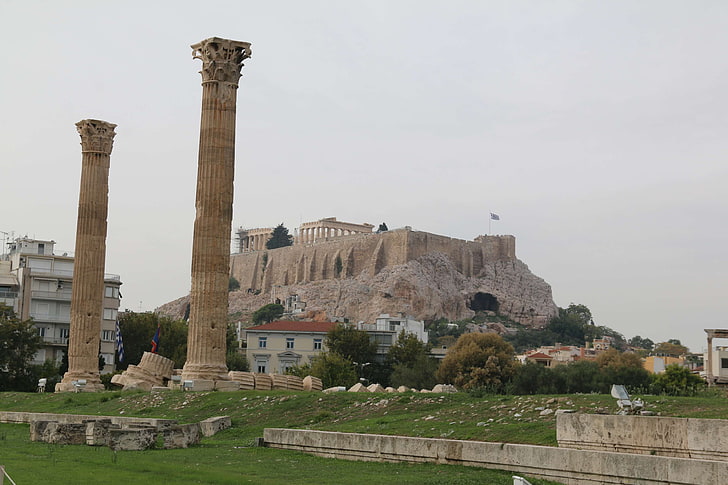 acropolis, athens, parthenon, HD wallpaper