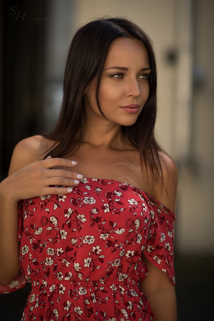 Angelina Petrova, women, model, bare shoulders, HD wallpaper