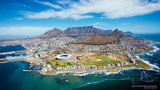 Cape Town Dari Atas, Afrika Selatan, Afrika, Wallpaper HD HD wallpaper