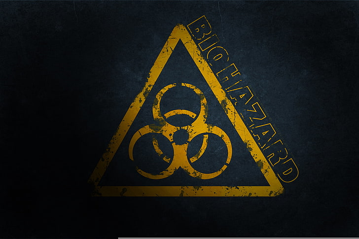 Logo BIohazard, risque biologique, signe risque biologique, signe de danger, Fond d'écran HD
