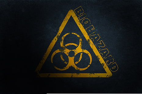 Logo BIohazard, risque biologique, signe risque biologique, signe de danger, Fond d'écran HD HD wallpaper