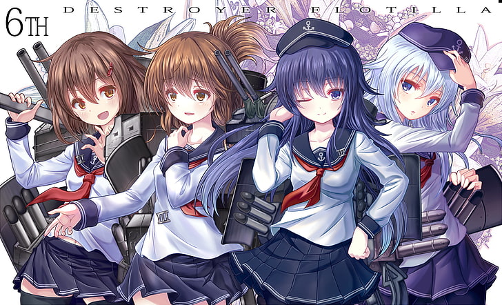 أنيمي ، مجموعة Kantai ، Akatsuki (KanColle) ، Hibiki (Kancolle) ، Ikazuchi (Kancolle) ، Inazuma (Kancolle)، خلفية HD