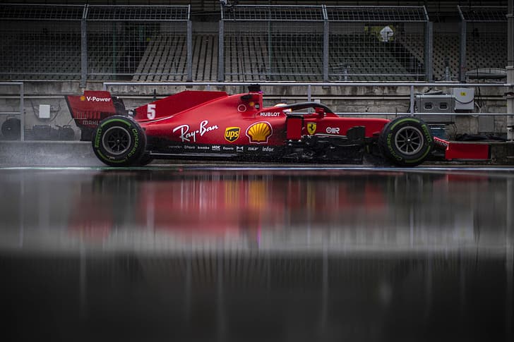 Sebastian Vettel, Ferrari F1, Formuła 1, tory wyścigowe, Tapety HD