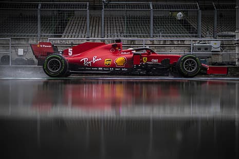 Sebastian Vettel, Ferrari F1, Formuła 1, tory wyścigowe, Tapety HD HD wallpaper