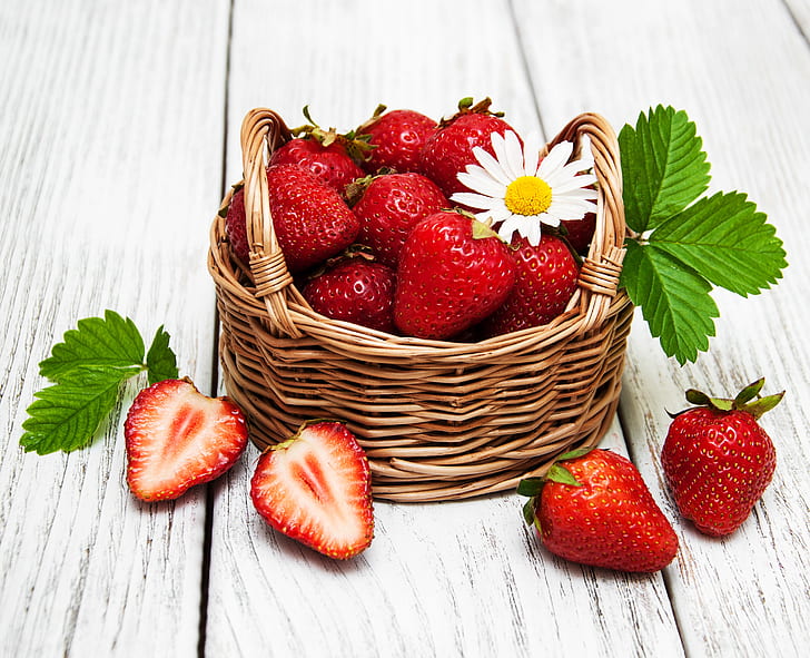 Fruits, Strawberry, Basket, Berry, Fruit, HD wallpaper