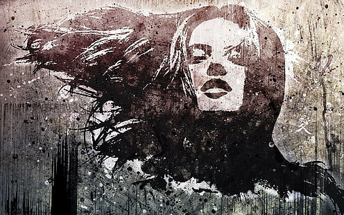 Alessandra Ambrosio Abstract Face HD, pintura de mujer de pelo largo, abstracto, digital / obra de arte, cara, ambrosio, alessandra, Fondo de pantalla HD HD wallpaper