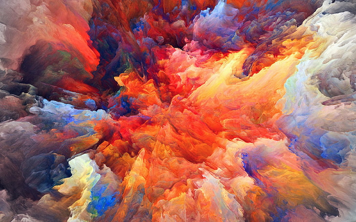 color, explosion, red, paint, pattern, soft, HD wallpaper