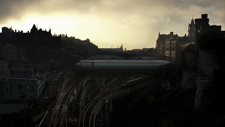 التصوير الفوتوغرافي ، الجسر ، العمارة ، المدينة ، الحضري ، السكك الحديدية ، محطة القطار ، المبنى، خلفية HD