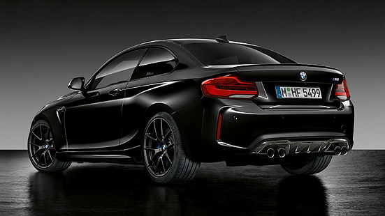 BMW, BMW M2 쿠페, BMW M2 쿠페 블랙 섀도우 에디션, 검은 차, 자동차, 소형차, 고급차, HD 배경 화면 HD wallpaper