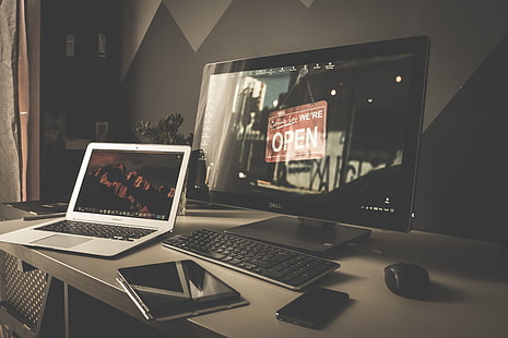 computer, macbook air, betriebswirtschaftlich, desktop, technologie, HD-Hintergrundbild HD wallpaper