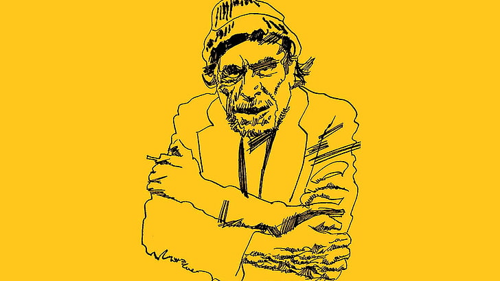 celebrity, Charles Bukowski, writers, artwork, HD wallpaper