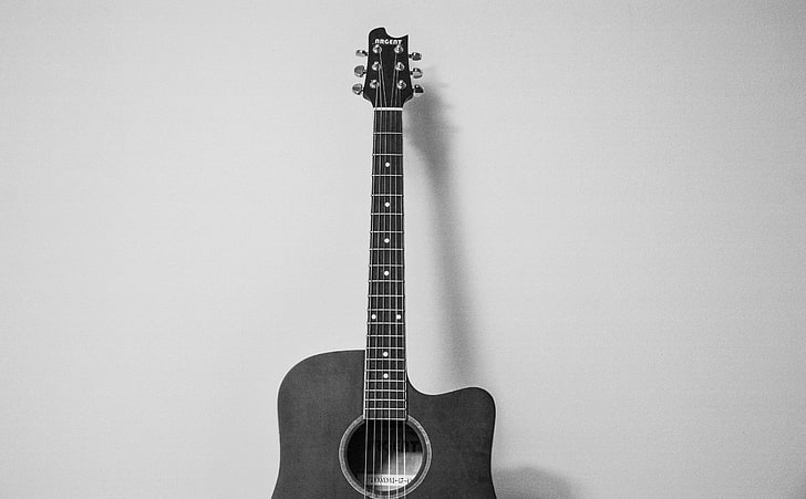 Acoustic Guitar, black acoustic guitar, Music, Guitar, Style, Musical, Happy, Rock, Vintage, Design, Wooden, Audio, Party, Concert, Classic, Sound, Play, Retro, Symbol, Jazz, Isolated, Sign, Band, Country, musician, Guitarist, icon, String, song, Melody, classical, instrument, blackandwhite, Acoustic, tune, HD wallpaper