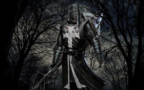 2560x1600, armor, bow, dark, knight, medieval, HD wallpaper HD wallpaper