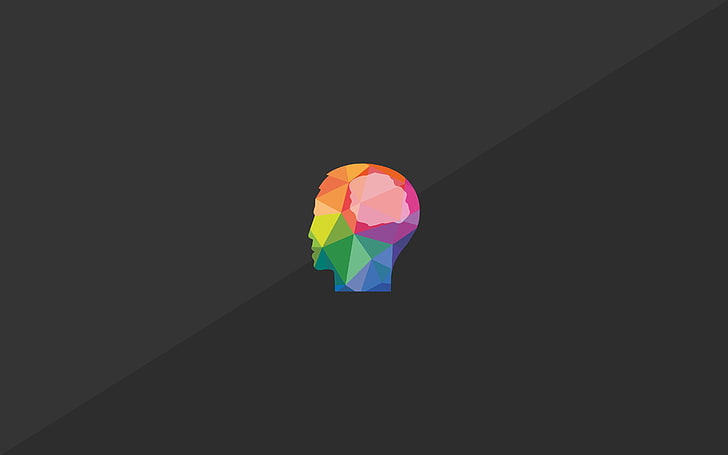 human head illustration, brain, minimalism, head, HD wallpaper